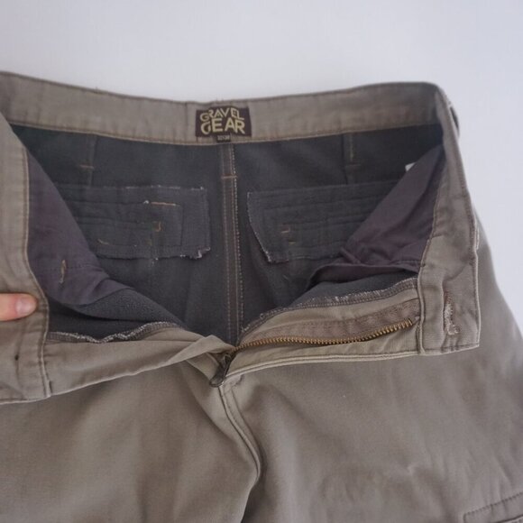 Gravel Gear Tan Fleece Lined Winter Warm Heavyweight Cotton Cargo Pants 32X30 - Picture 4 of 16